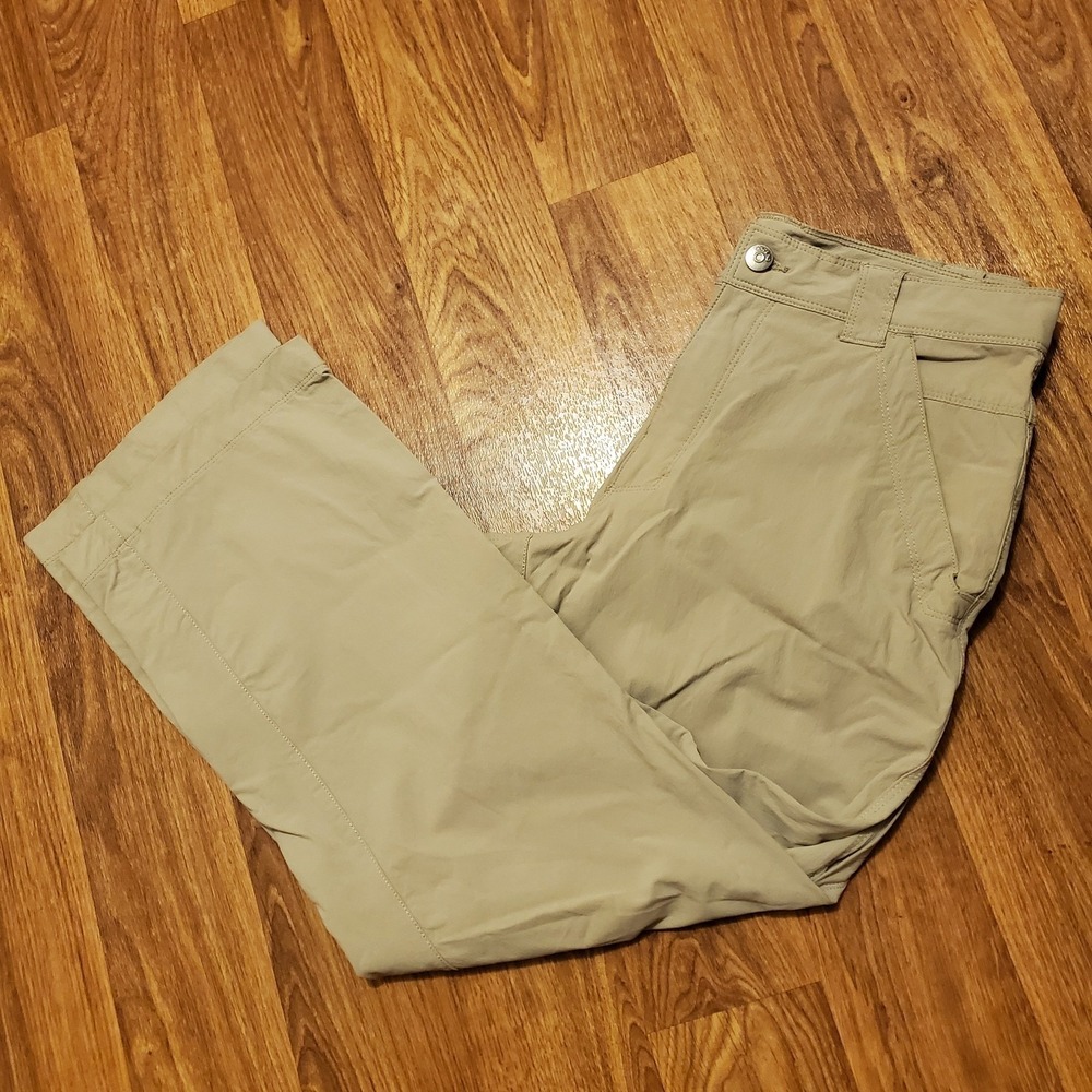 Ascend Hiking Pants Men 34x30 Khaki Zip Pockets Lightweight‎ Stretch Outdoors